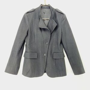 Theory Wool Blend Black Asymetric 2 Button Blazer Jacket Coat Z65